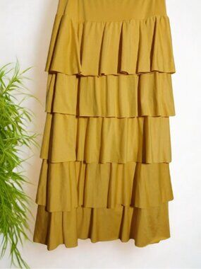 Yellow Maxi Ruffle Skirt